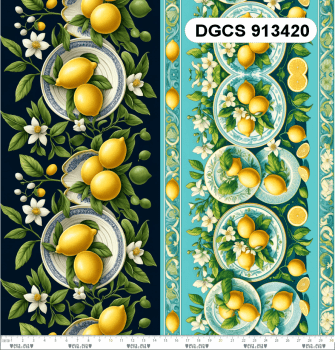 Explore a coleção Charme Siciliano com estampas elegantes de limões e flores. Ideal para costura criativa e decoração com sofisticação mediterrânea.