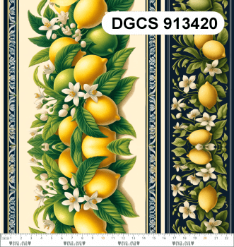 Explore a coleção Charme Siciliano com estampas elegantes de limões e flores. Ideal para costura criativa e decoração com sofisticação mediterrânea.