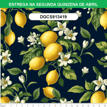TECIDO TRICOLINE ESTAMPADO DIGITAL EXCLUSIVO 100% ALGODÃO- CHARME SICILIANO - FRUTA - DGCS913419