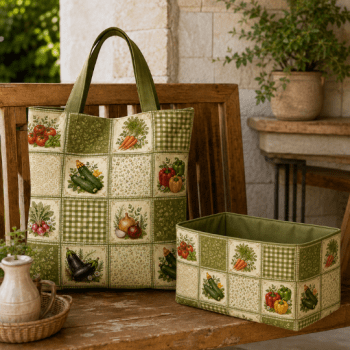 Tecido Tricoline Patchwork de Legumes 100% Algodão – Feira da Fazenda DGFA917181