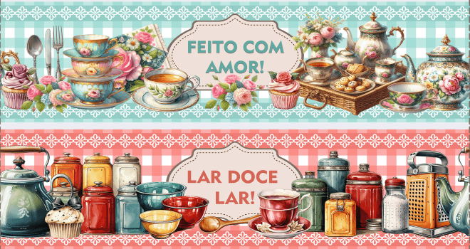 TECIDO TRICOLINE EXCLUSIVO 100% ALGODÃO - SEMANINHA NA COZINHA - BARRADO - DGSC918227