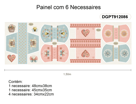 Coleção Pequenos Tesouros - Kit Painel Sarja Impermeável 100% Algodão