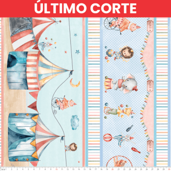 TECIDO TRICOLINE DIGITAL ESTAMPADO 100% ALGODAO - BARRADO INFANTIL - DGTR0003