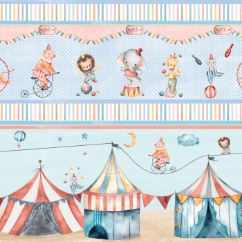 TECIDO TRICOLINE DIGITAL ESTAMPADO 100% ALGODAO - BARRADO INFANTIL - DGTR0003