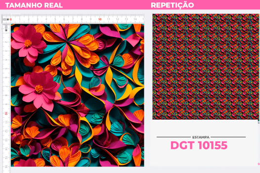 Tricoline 100% Algodão Estampa Digital 3D - Coleção Florais Apaixonantes: Tecidos de Alta Qualidade para Criações Únicas na Costura Criativa