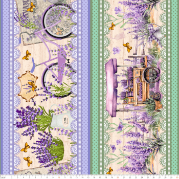 TECIDO TRICOLINE ESTAMPADO DIGITAL EXCLUSIVO 100% ALGODÃO - SIMPLESMENTE LAVANDA - BARRADO - DGSL911181