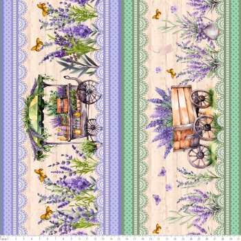 TECIDO TRICOLINE ESTAMPADO DIGITAL EXCLUSIVO 100% ALGODÃO - SIMPLESMENTE LAVANDA - BARRADO - DGSL911181