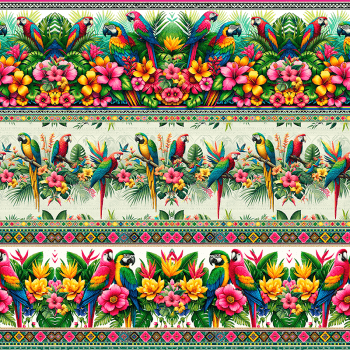 TECIDO TRICOLINE ESTAMPADO EXCLUSIVO 100% ALGODÃO- BELEZA TROPICAL - BARRADO - DGBT913895 TECIDO TRICOLINE ESTAMPADO EXCLUSIVO 100% ALGODÃO- BELEZA TROPICAL - BARRADO - DGBT913895