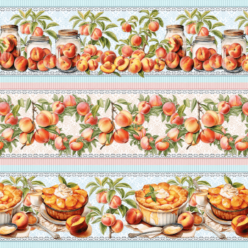 TECIDO TRICOLINE ESTAMPADO DIGITAL EXCLUSIVO 100% ALGODÃO-DELÍCIAS DE PÊSSEGO-BARRADO- DGDP912705