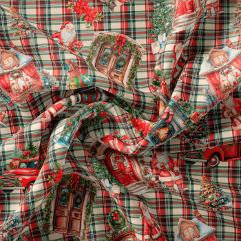 TECIDO TRICOLINE ESTAMPADO DIGITAL EXCLUSIVO 100% ALGODÃO - NOEL VINTAGE - DGNV913068