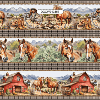 TECIDO TRICOLINE ESTAMPADO DIGITAL EXCLUSIVO 100% ALGODÃO - VIDA DE COWBOY - BARRADO - DGCW913457 TECIDO TRICOLINE ESTAMPADO DIGITAL EXCLUSIVO 100% ALGODÃO - VIDA DE COWBOY - BARRADO - DGCW913457