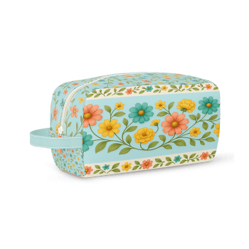 TECIDO SARJA IMPERMEAVEL EXCLUSIVO 100% ALGODÃO-CAMINHO DAS FLORES- FLORAL - NECESSAIRE -DGCF915309