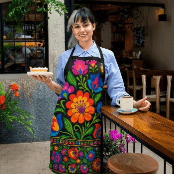 TECIDO SARJA IMPERMEAVEL EXCLUSIVO 100% ALGODÃO - FOLK GARDEN - AVENTAL FLORAL - DGFG915731