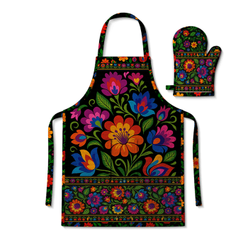 TECIDO SARJA IMPERMEAVEL EXCLUSIVO 100% ALGODÃO - FOLK GARDEN - AVENTAL FLORAL - DGFG915731