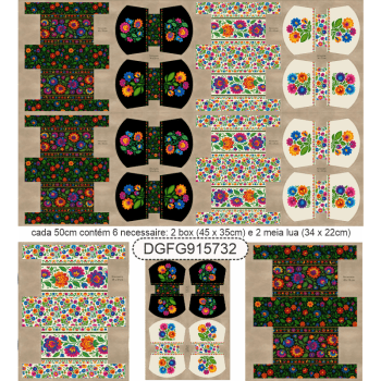 TECIDO SARJA IMPERMEAVEL EXCLUSIVO 100% ALGODÃO - FOLK GARDEN - NECESSAIRE FLORAL - DGFG915732 TECIDO SARJA IMPERMEAVEL EXCLUSIVO 100% ALGODÃO - FOLK GARDEN - NECESSAIRE FLORAL - DGFG915732