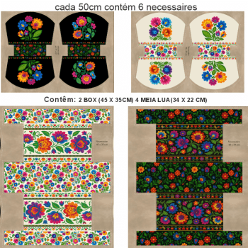 TECIDO SARJA IMPERMEAVEL EXCLUSIVO 100% ALGODÃO - FOLK GARDEN - NECESSAIRE FLORAL - DGFG915732 TECIDO SARJA IMPERMEAVEL EXCLUSIVO 100% ALGODÃO - FOLK GARDEN - NECESSAIRE FLORAL - DGFG915732