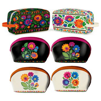 Tecido Painel Costura Criativa Kit 6 Necessaire Sarja Impermeável 100% Algodão - FOLK GARDEN DGFG915732
