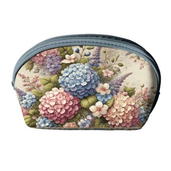 TECIDO SARJA IMPERMEAVEL EXCLUSIVO 100% ALGODÃO- HORTÊNSIAS E ROSAS - NECESSAIRE FLORAL -DGHR916697