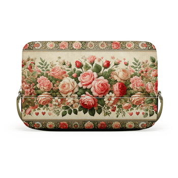 TECIDO SARJA IMPERMEAVEL EXCLUSIVO 100% ALGODÃO- HORTÊNSIAS E ROSAS - NECESSAIRE FLORAL -DGHR916698