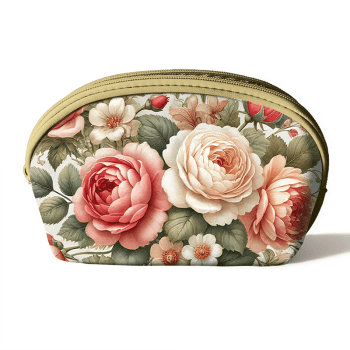 TECIDO SARJA IMPERMEAVEL EXCLUSIVO 100% ALGODÃO- HORTÊNSIAS E ROSAS - NECESSAIRE FLORAL -DGHR916698