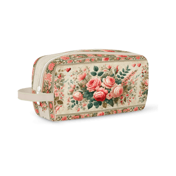 Tecido Painel Costura Criativa Kit 6 Necessaire Sarja Impermeável 100% Algodão - HORTÊNCIAS E ROSAS DGHR916698