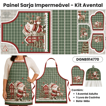 TECIDO SARJA IMPERMEÁVEL EXCLUSIVO 100% ALGODÃO - NATAL NO BOSQUE - KIT AVENTAL NATAL - DGNB914770 TECIDO SARJA IMPERMEÁVEL EXCLUSIVO 100% ALGODÃO - NATAL NO BOSQUE - KIT AVENTAL NATAL - DGNB914770