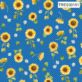 TECIDO TRICOLINE ESTAMPADO 100% ALGODÃO - FLORAL - TRES30151