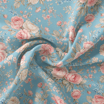 TECIDO TRICOLINE EXCLUSIVO 100% ALGODÃO - ATELIÊ DO AMOR - FLORAL AZUL - DGAA916657 TECIDO TRICOLINE EXCLUSIVO 100% ALGODÃO - ATELIÊ DO AMOR - FLORAL AZUL - DGAA916657