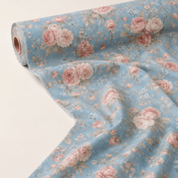 Tecido Tricoline Floral Azul 100% Algodão | Ateliê do Amor – DGAA916657