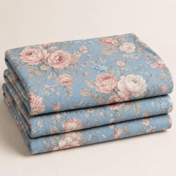 Tecido Tricoline Floral Azul 100% Algodão | Ateliê do Amor – DGAA916657