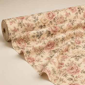 Tecido Tricoline Floral Bege 100% Algodão | Ateliê do Amor – DGAA916654