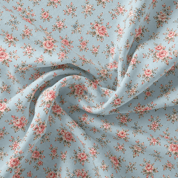 TECIDO TRICOLINE EXCLUSIVO 100% ALGODÃO - ATELIÊ DO AMOR - FLORAL MIUDO AZUL - DGAA916658 TECIDO TRICOLINE EXCLUSIVO 100% ALGODÃO - ATELIÊ DO AMOR - FLORAL MIUDO AZUL - DGAA916658