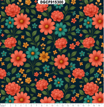 TECIDO TRICOLINE EXCLUSIVO 100% ALGODÃO - CAMINHO DAS FLORES - FLORAL - DGCF915300