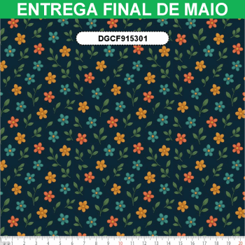 TECIDO TRICOLINE EXCLUSIVO 100% ALGODÃO - CAMINHO DAS FLORES - FLORAL - DGCF915301