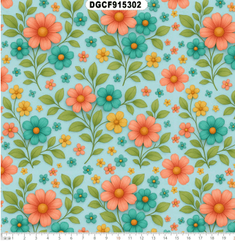 TECIDO TRICOLINE EXCLUSIVO 100% ALGODÃO - CAMINHO DAS FLORES - FLORAL - DGCF915302