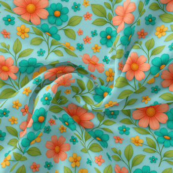 TECIDO TRICOLINE EXCLUSIVO 100% ALGODÃO - CAMINHO DAS FLORES - FLORAL - DGCF915302
