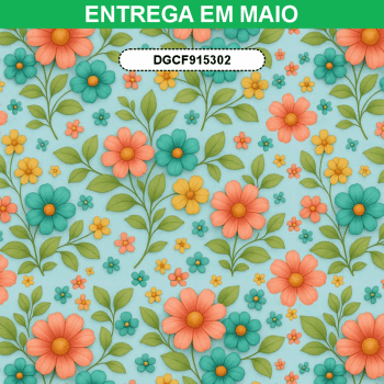 TECIDO TRICOLINE EXCLUSIVO 100% ALGODÃO - CAMINHO DAS FLORES - FLORAL - DGCF915302 TECIDO TRICOLINE EXCLUSIVO 100% ALGODÃO - CAMINHO DAS FLORES - FLORAL - DGCF915302