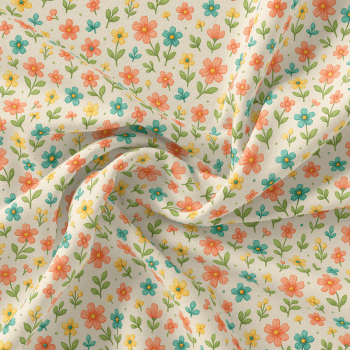 TECIDO TRICOLINE EXCLUSIVO 100% ALGODÃO - CAMINHO DAS FLORES - FLORAL - DGCF915305
