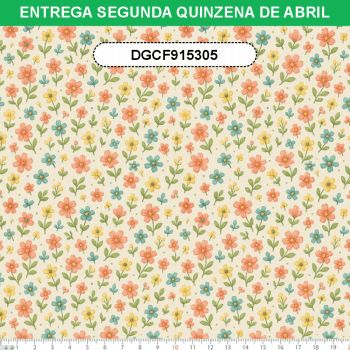 TECIDO TRICOLINE EXCLUSIVO 100% ALGODÃO - CAMINHO DAS FLORES - FLORAL - DGCF915305