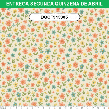 TECIDO TRICOLINE EXCLUSIVO 100% ALGODÃO - CAMINHO DAS FLORES - FLORAL - DGCF915305