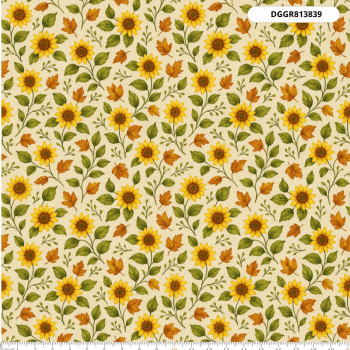 TECIDO TRICOLINE EXCLUSIVO 100% ALGODÃO - CAMPOS DE GIRASSOL - FLORAL - DGGR813839