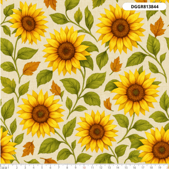 TECIDO TRICOLINE EXCLUSIVO 100% ALGODÃO - CAMPOS DE GIRASSOL - FLORAL - DGGR813844