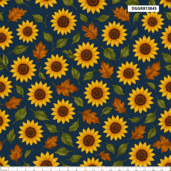 TECIDO TRICOLINE EXCLUSIVO 100% ALGODÃO - CAMPOS DE GIRASSOL - FLORAL - DGGR813845