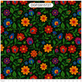 TECIDO TRICOLINE EXCLUSIVO 100% ALGODÃO - FOLK GARDEN - FLORAL - DGFG915727 TECIDO TRICOLINE EXCLUSIVO 100% ALGODÃO - FOLK GARDEN - FLORAL - DGFG915727