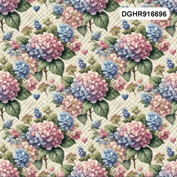 TECIDO TRICOLINE EXCLUSIVO 100% ALGODÃO - HORTÊNSIAS E ROSAS - FLORAL - DGHR916696