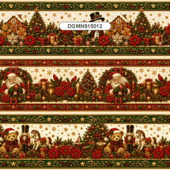 TECIDO TRICOLINE EXCLUSIVO 100% ALGODÃO - MAGIA DE NATAL - BARRADO - DGMN915012 TECIDO TRICOLINE EXCLUSIVO 100% ALGODÃO - MAGIA DE NATAL - BARRADO - DGMN915012