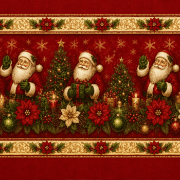 TECIDO TRICOLINE EXCLUSIVO 100% ALGODÃO - MAGIA DE NATAL - BARRADO - DGMN915013