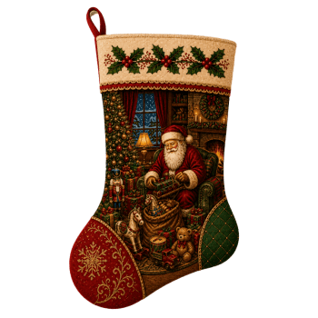 TECIDO TRICOLINE EXCLUSIVO 100% ALGODÃO - MAGIA DE NATAL - BOTAS DE NATAL - DGMN915000