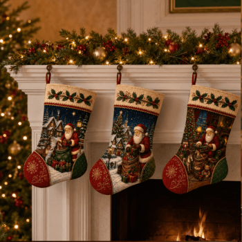 TECIDO TRICOLINE EXCLUSIVO 100% ALGODÃO - MAGIA DE NATAL - BOTAS DE NATAL - DGMN915000