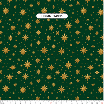 TECIDO TRICOLINE EXCLUSIVO 100% ALGODÃO - MAGIA DE NATAL - ESTRELAS DE NATAL - DGMN914995